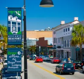 Photo of Bay Street in downtown Beaufort