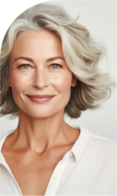 A photo of a smiling woman
